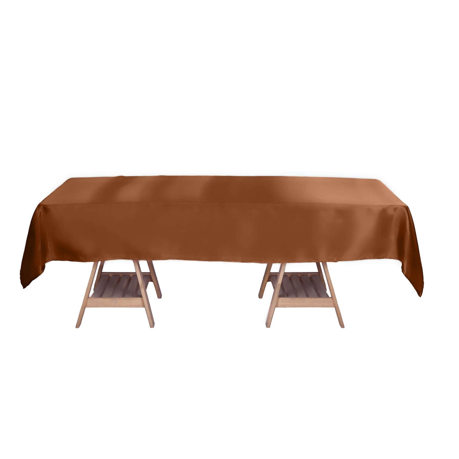 Satin Rectangular 60"x102" Tablecloth Cinnamon Brown - Smooth and Lustrous Table Cover - Bell Racket Store