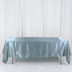 Satin Rectangular 60"x102" Tablecloth Dusty Blue - Smooth and Lustrous Table Cover - Bell Racket Store