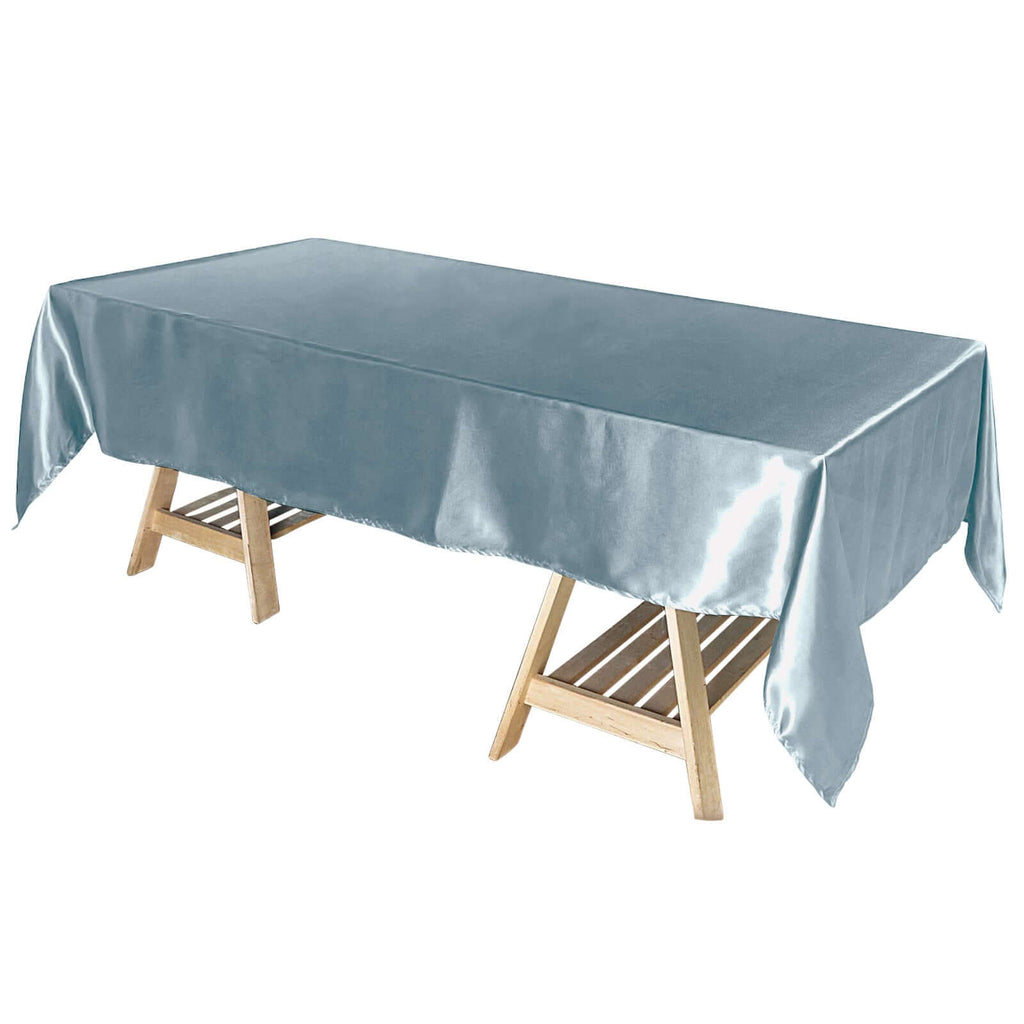 Satin Rectangular 60"x102" Tablecloth Dusty Blue - Smooth and Lustrous Table Cover - Bell Racket Store