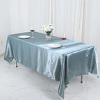 Satin Rectangular 60"x102" Tablecloth Dusty Blue - Smooth and Lustrous Table Cover - Bell Racket Store