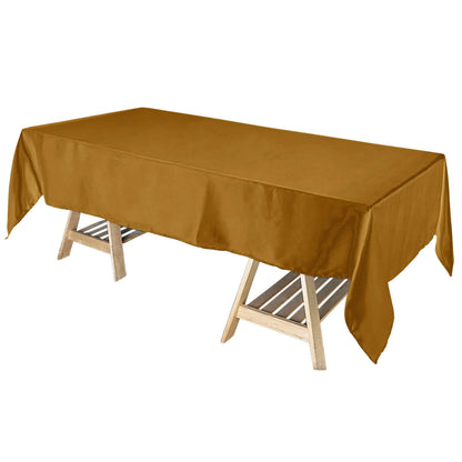 Satin Rectangular 60"x102" Tablecloth Gold - Smooth and Lustrous Finish for Weddings and Parties - NestOCart