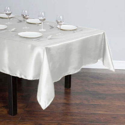 Satin Rectangular 60"x102" Tablecloth Ivory - Smooth and Lustrous Table Cover - NestOCart