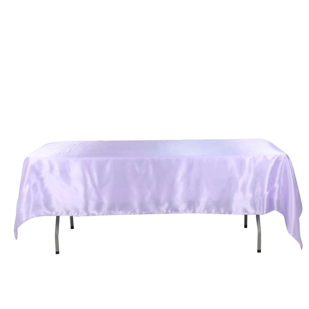 Satin Rectangular 60"x102" Tablecloth Lavender Lilac - Smooth and Lustrous Table Cover - Bell Racket Store