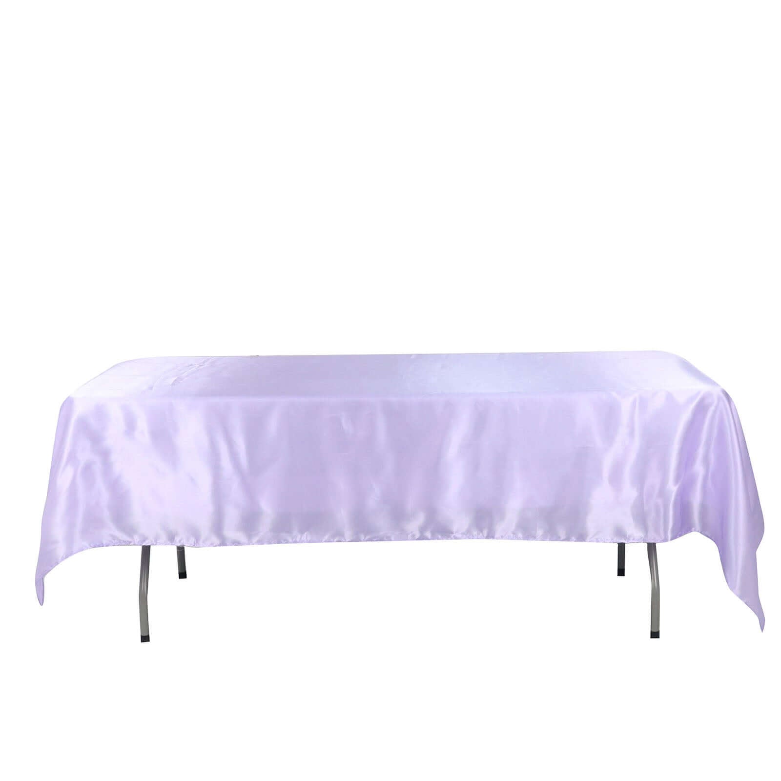 Satin Rectangular 60"x102" Tablecloth Lavender Lilac - Smooth and Lustrous Table Cover - Bell Racket Store
