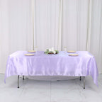 Satin Rectangular 60"x102" Tablecloth Lavender Lilac - Smooth and Lustrous Table Cover - Bell Racket Store