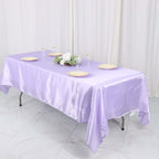 Satin Rectangular 60"x102" Tablecloth Lavender Lilac - Smooth and Lustrous Table Cover - Bell Racket Store