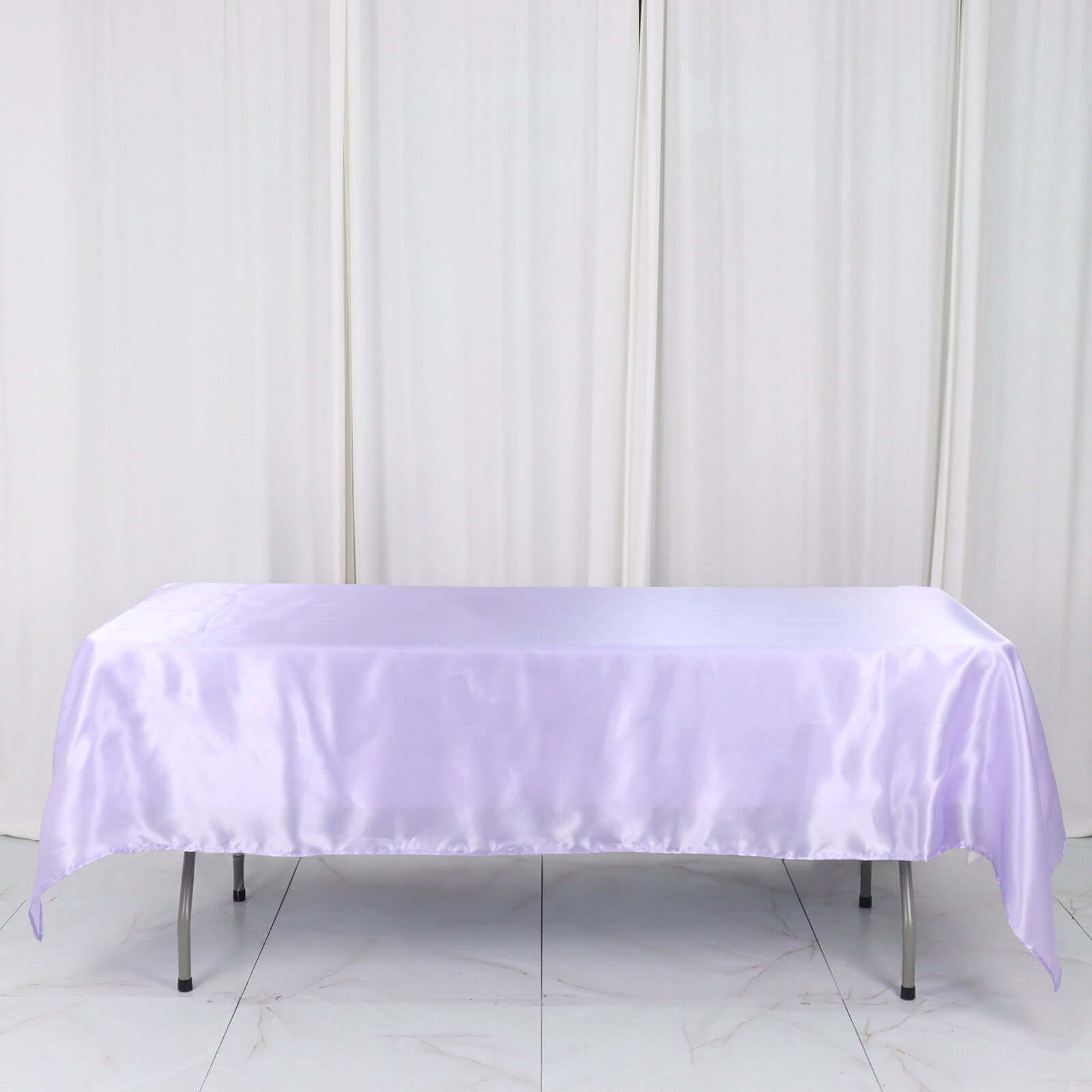 Satin Rectangular 60"x102" Tablecloth Lavender Lilac - Smooth and Lustrous Table Cover - Bell Racket Store