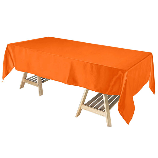 Satin Rectangular 60"x102" Tablecloth Orange - Smooth and Lustrous Table Cover - NestOCart