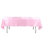 Satin Rectangular 60"x102" Tablecloth Pink - Smooth and Lustrous Table Cover - Bell Racket Store