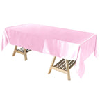 Satin Rectangular 60"x102" Tablecloth Pink - Smooth and Lustrous Table Cover - Bell Racket Store