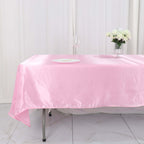 Satin Rectangular 60"x102" Tablecloth Pink - Smooth and Lustrous Table Cover - Bell Racket Store