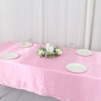 Satin Rectangular 60"x102" Tablecloth Pink - Smooth and Lustrous Table Cover - Bell Racket Store