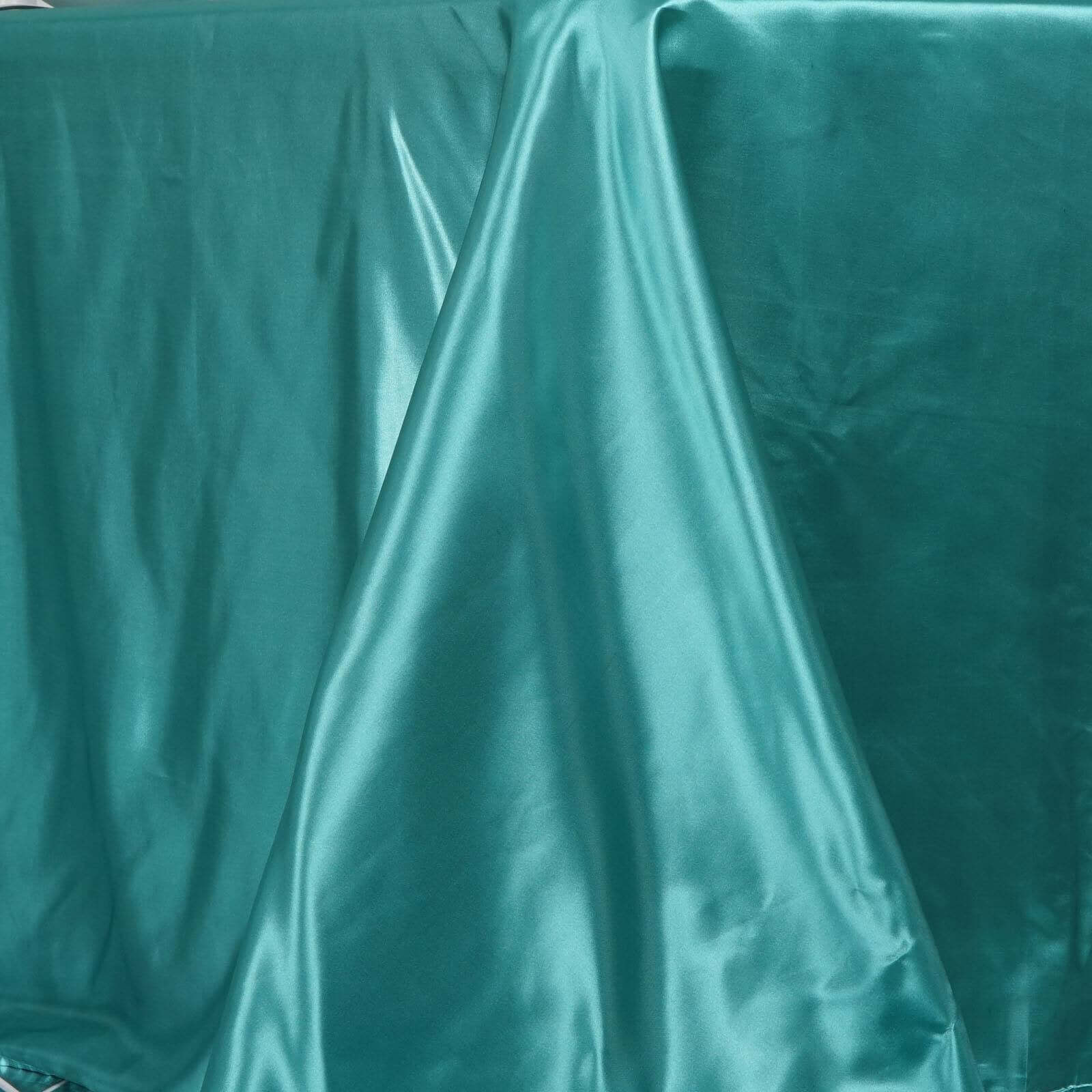 Satin Rectangular 60"x102" Tablecloth Turquoise - Smooth and Lustrous Table Cover - NestOCart