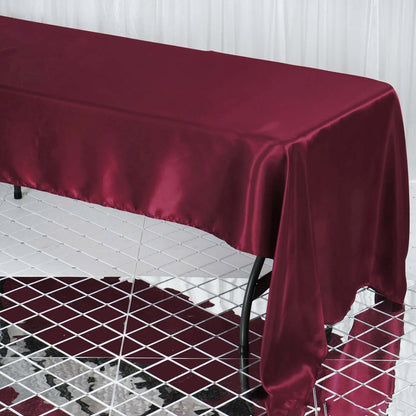 Satin Rectangular 60"x126" Tablecloth Burgundy - Smooth and Lustrous Table Cover - NestOCart
