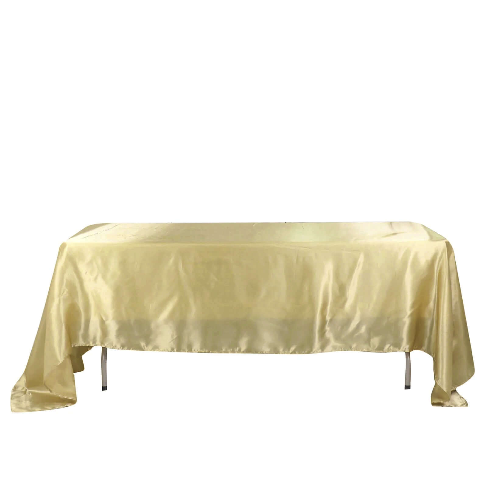 Satin Rectangular 60"x126" Tablecloth Champagne - Smooth and Lustrous Table Cover - Bell Racket Store