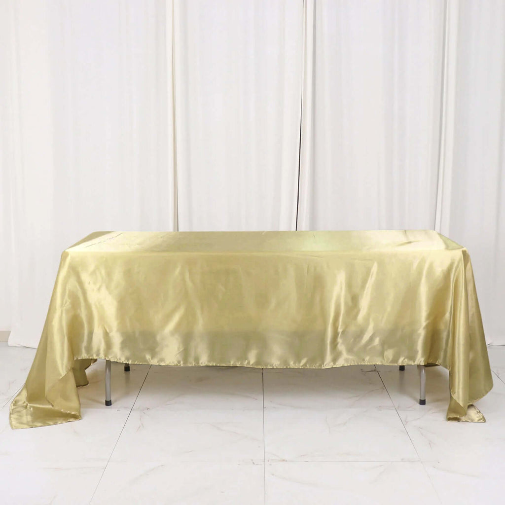 Satin Rectangular 60"x126" Tablecloth Champagne - Smooth and Lustrous Table Cover - Bell Racket Store