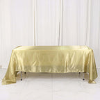 Satin Rectangular 60"x126" Tablecloth Champagne - Smooth and Lustrous Table Cover - Bell Racket Store
