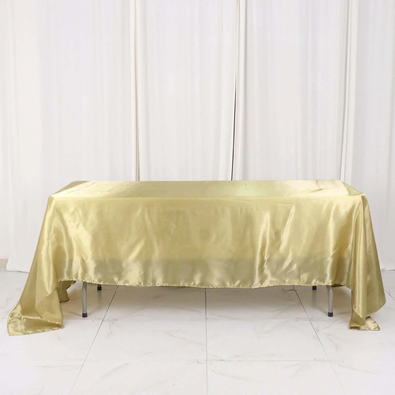 Satin Rectangular 60"x126" Tablecloth Champagne - Smooth and Lustrous Table Cover - Bell Racket Store