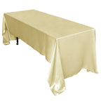 Satin Rectangular 60"x126" Tablecloth Champagne - Smooth and Lustrous Table Cover - Bell Racket Store