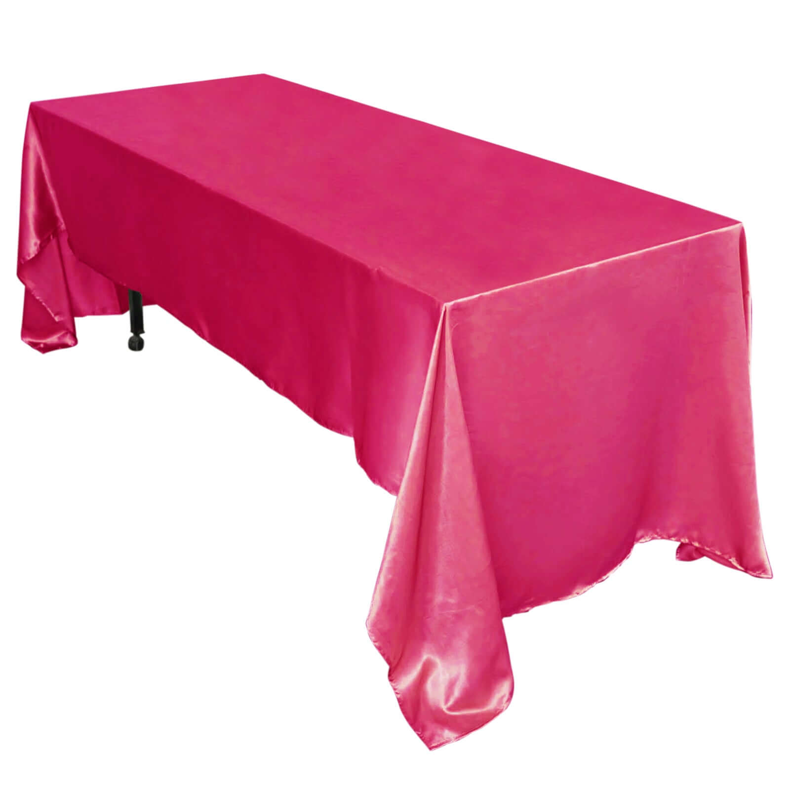 Satin Rectangular 60"x126" Tablecloth Fuchsia - Smooth and Lustrous Table Cover - NestOCart