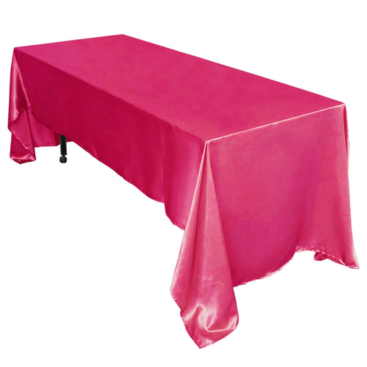 Satin Rectangular 60"x126" Tablecloth Fuchsia - Smooth and Lustrous Table Cover - NestOCart