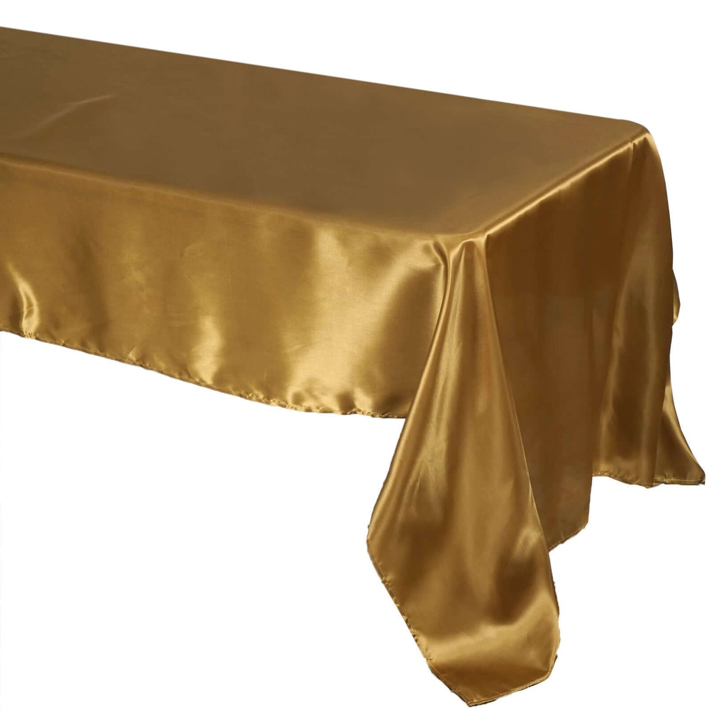 Satin Rectangular 60"x126" Tablecloth Gold - Smooth and Lustrous Finish for Weddings and Parties - NestOCart