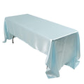 Satin Rectangular 60"x126" Tablecloth Light Blue - Smooth and Lustrous Table Cover - Bell Racket Store