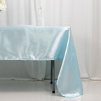 Satin Rectangular 60"x126" Tablecloth Light Blue - Smooth and Lustrous Table Cover - Bell Racket Store