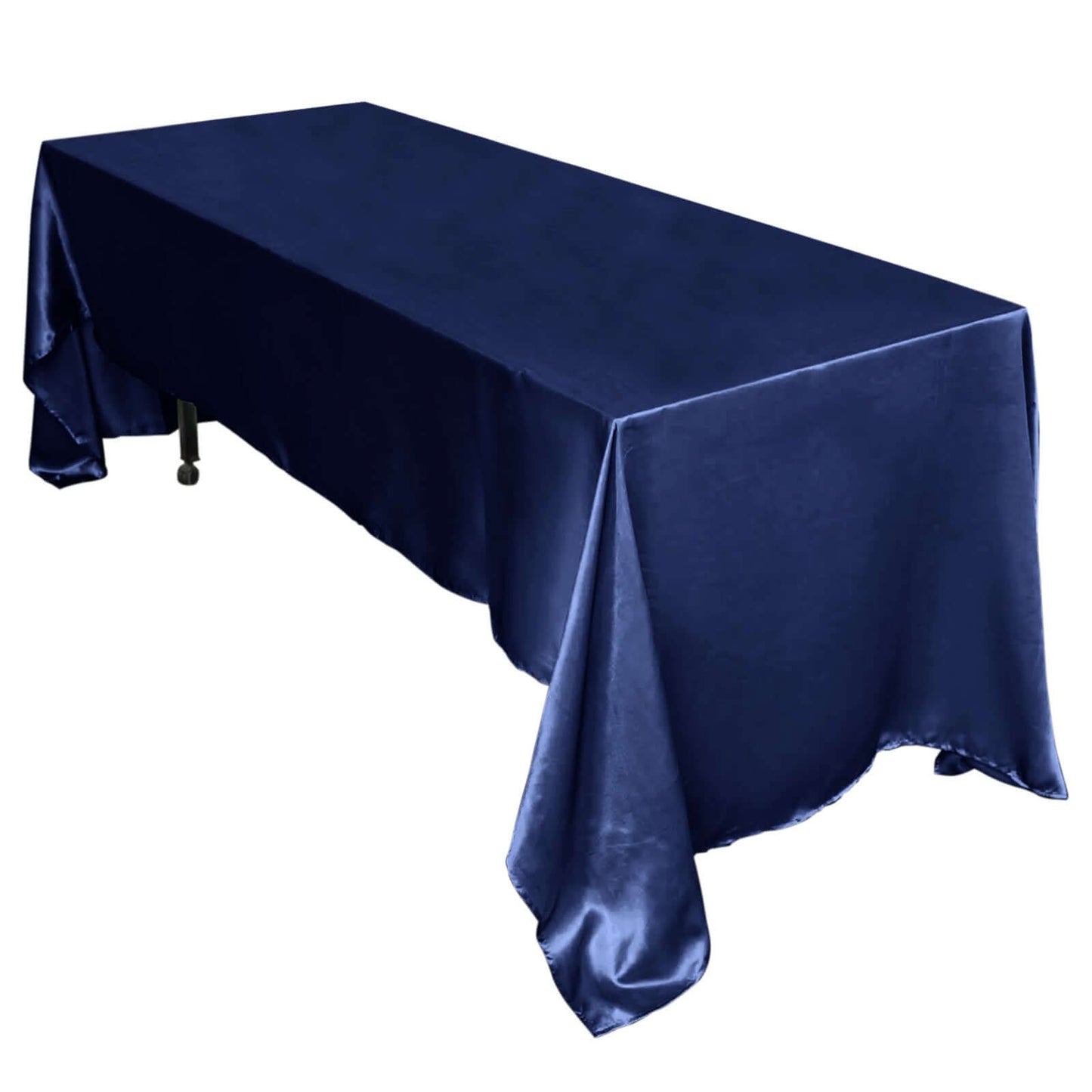 Satin Rectangular 60"x126" Tablecloth Navy Blue - Smooth and Lustrous Table Cover - NestOCart