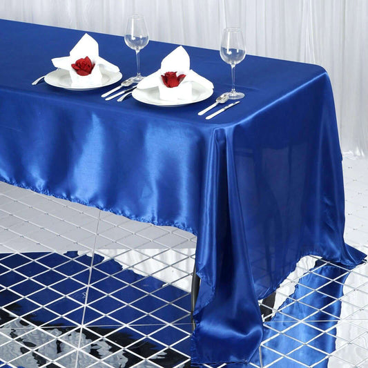 Satin Rectangular 60"x126" Tablecloth Royal Blue - Smooth and Lustrous Table Cover - NestOCart