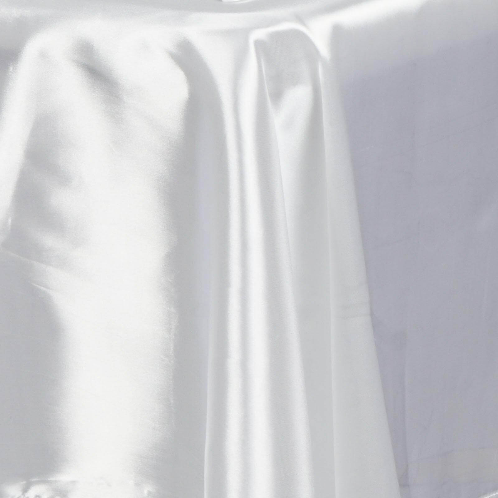 Satin Rectangular 60"x126" Tablecloth White - Smooth and Lustrous Finish for Weddings and Parties - NestOCart