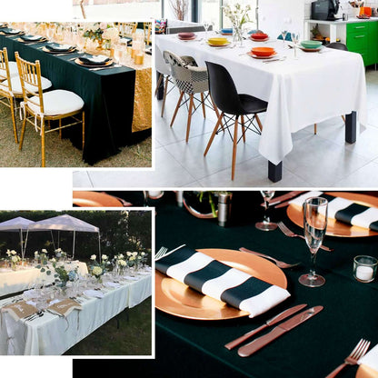 Satin Rectangular 72"x120" Tablecloth Black - Smooth & Easy to Maintain Table Cover - NestOCart