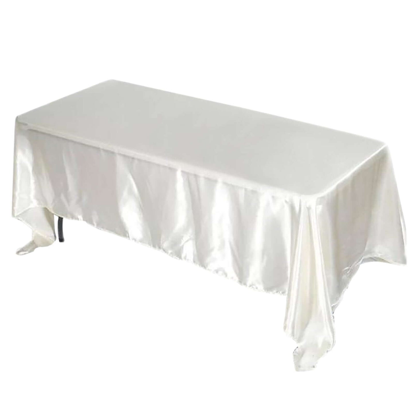 Satin Rectangular 72"x120" Tablecloth Ivory - Smooth & Easy to Maintain Table Cover - NestOCart