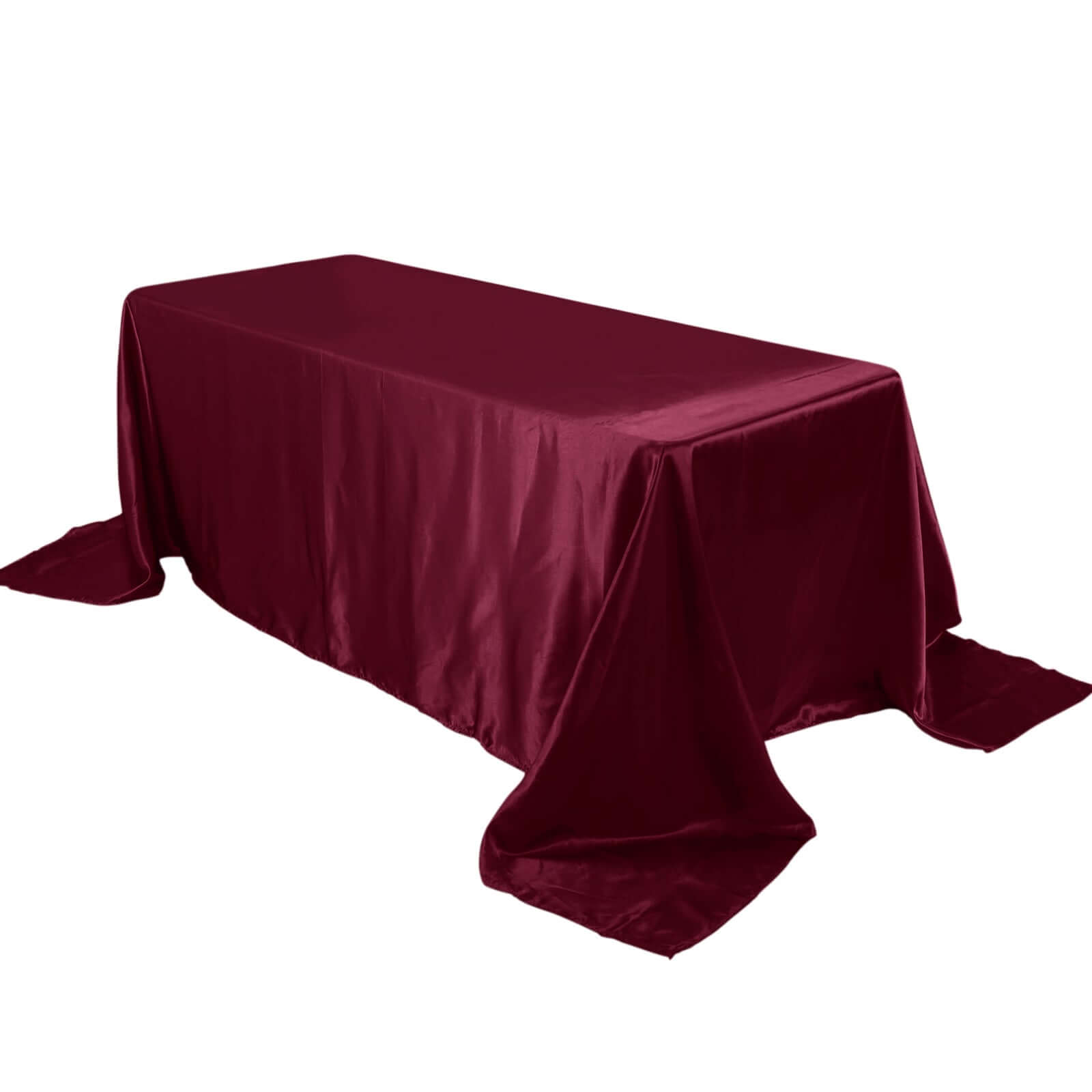 Satin Rectangular 90"x132" Tablecloth Burgundy - Seamless Table Cover - NestOCart