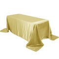 Satin Rectangular 90"x132" Tablecloth Champagne - Seamless Table Cover