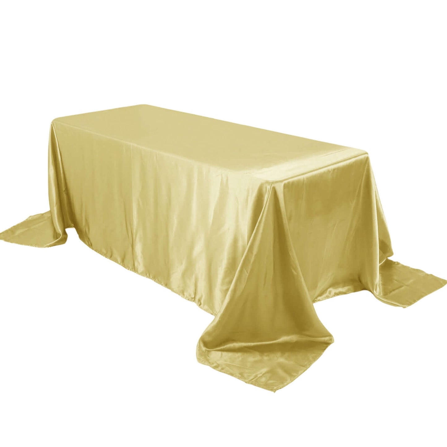 Satin Rectangular 90"x132" Tablecloth Champagne - Seamless Table Cover - NestOCart