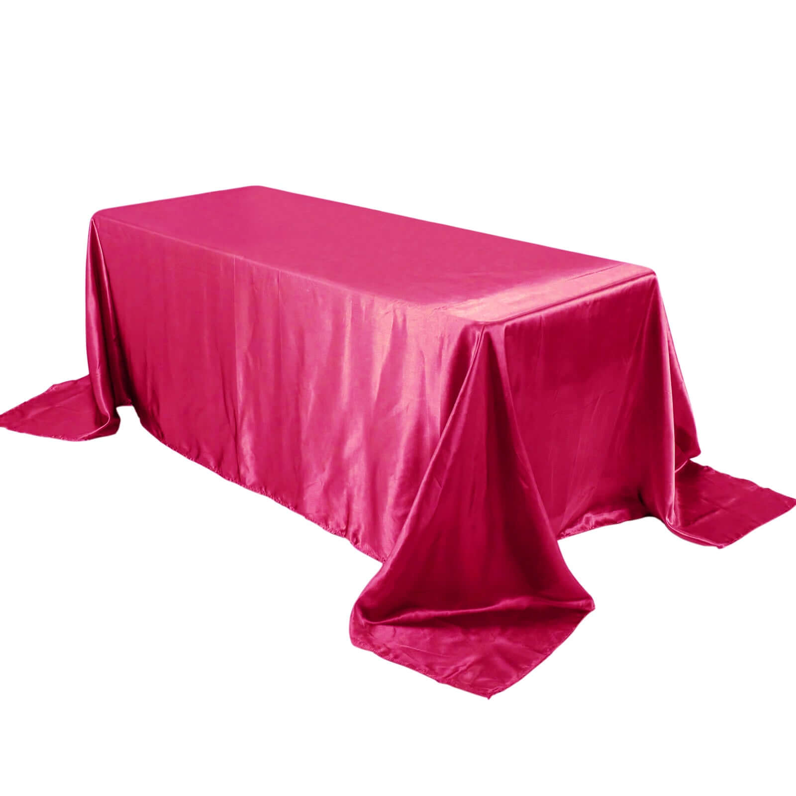 Satin Rectangular 90"x132" Tablecloth Fuchsia - Seamless Table Cover - NestOCart
