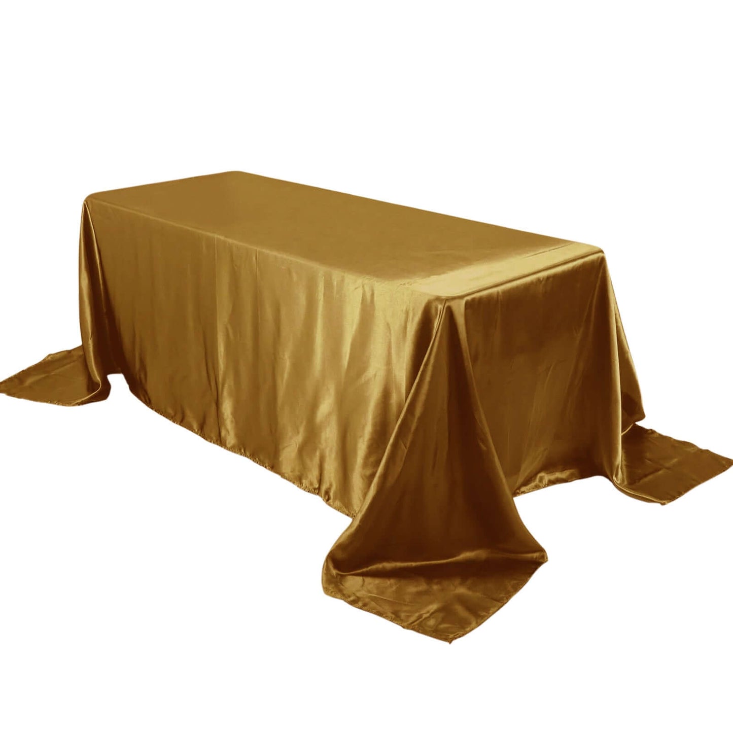 Satin Rectangular 90"x132" Tablecloth Gold - Seamless Stylish Table Cover for Weddings and Parties - NestOCart