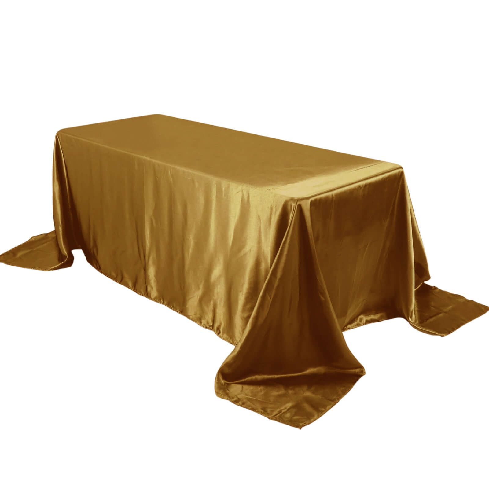 Satin Rectangular 90"x132" Tablecloth Gold - Seamless Stylish Table Cover for Weddings and Parties - NestOCart