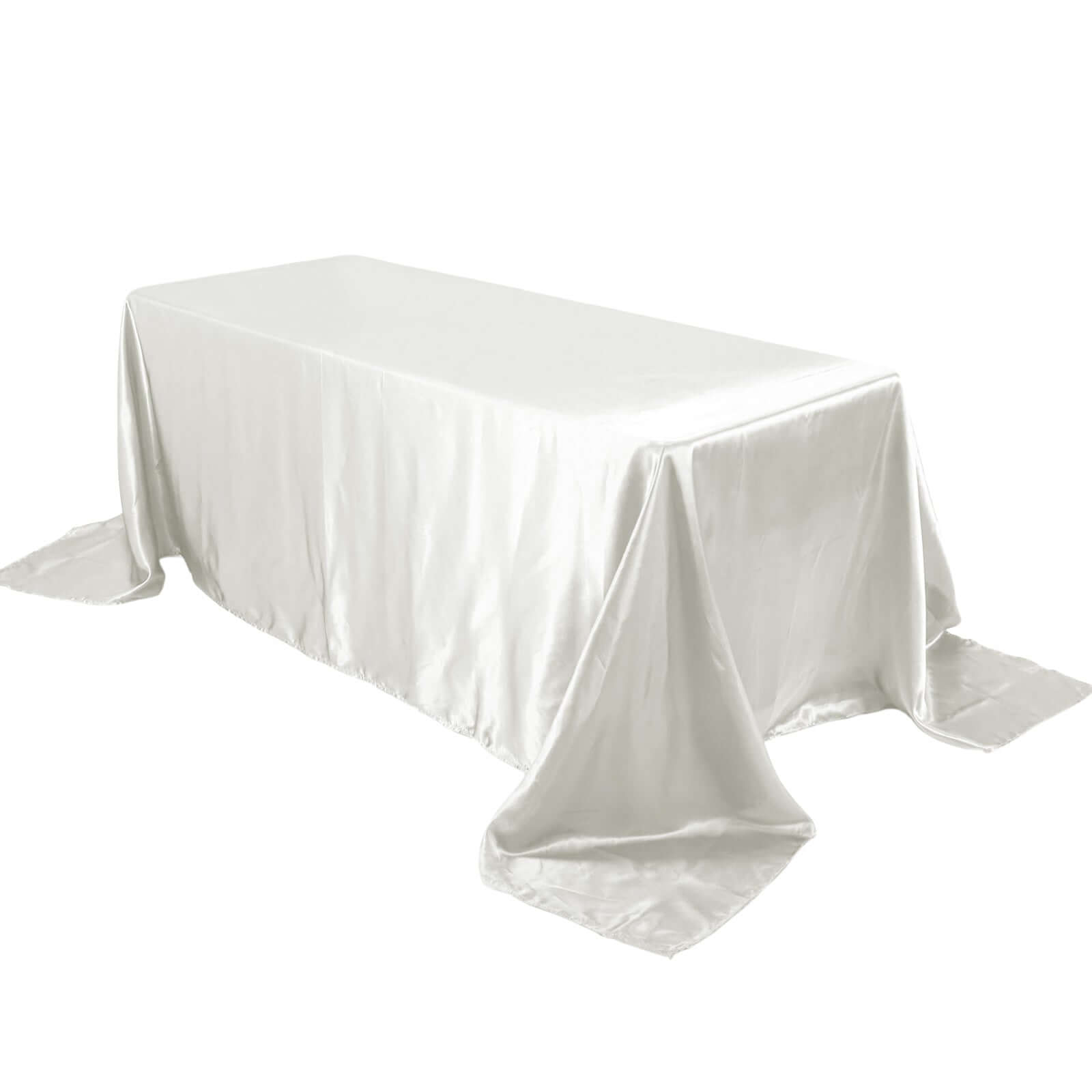 Satin Rectangular 90"x132" Tablecloth Ivory - Seamless Table Cover - NestOCart