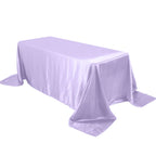 Satin Rectangular 90"x132" Tablecloth Lavender Lilac - Seamless Table Cover - Bell Racket Store