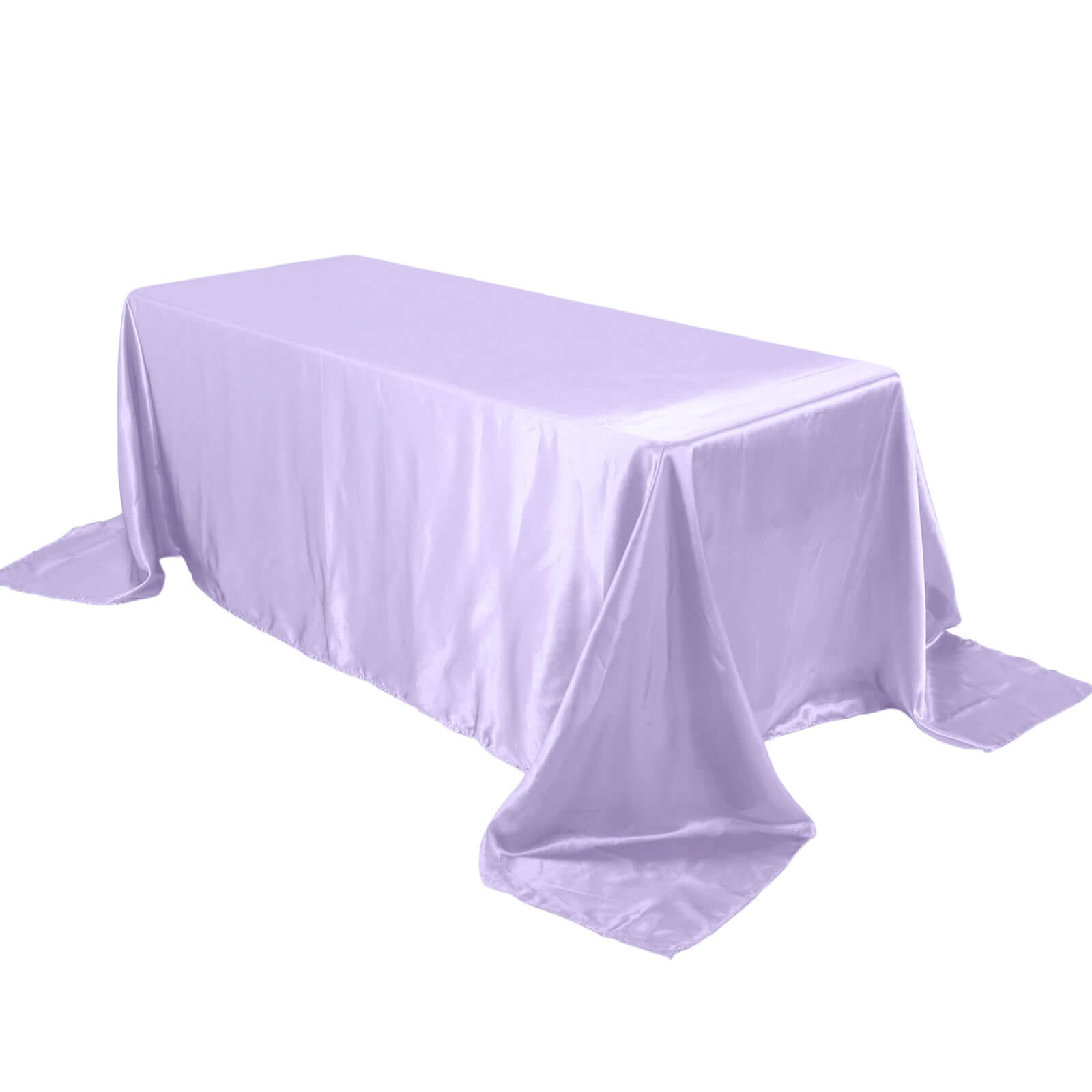 Satin Rectangular 90"x132" Tablecloth Lavender Lilac - Seamless Table Cover - Bell Racket Store