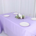 Satin Rectangular 90"x132" Tablecloth Lavender Lilac - Seamless Table Cover - Bell Racket Store