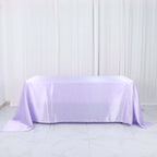 Satin Rectangular 90"x132" Tablecloth Lavender Lilac - Seamless Table Cover - Bell Racket Store
