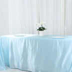 Satin Rectangular 90"x132" Tablecloth Light Blue - Seamless Table Cover - Bell Racket Store