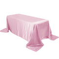 Satin Rectangular 90"x132" Tablecloth Pink - Seamless Table Cover - Bell Racket Store