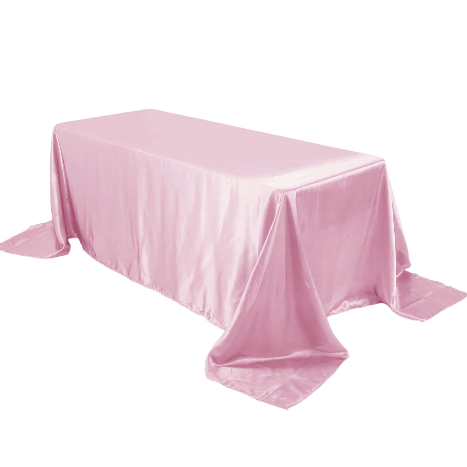 Satin Rectangular 90"x132" Tablecloth Pink - Seamless Table Cover - Bell Racket Store