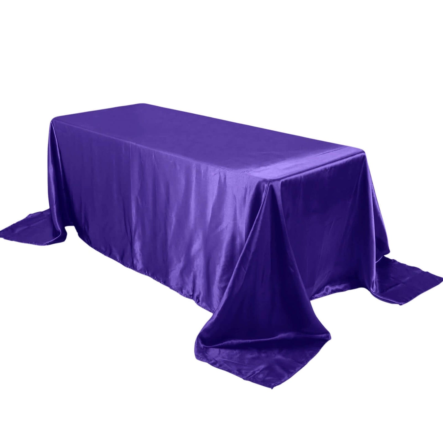 Satin Rectangular 90"x132" Tablecloth Purple - Seamless Table Cover - NestOCart