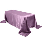 Satin Rectangular 90"x132" Tablecloth Violet Amethyst - Seamless Table Cover - Bell Racket Store