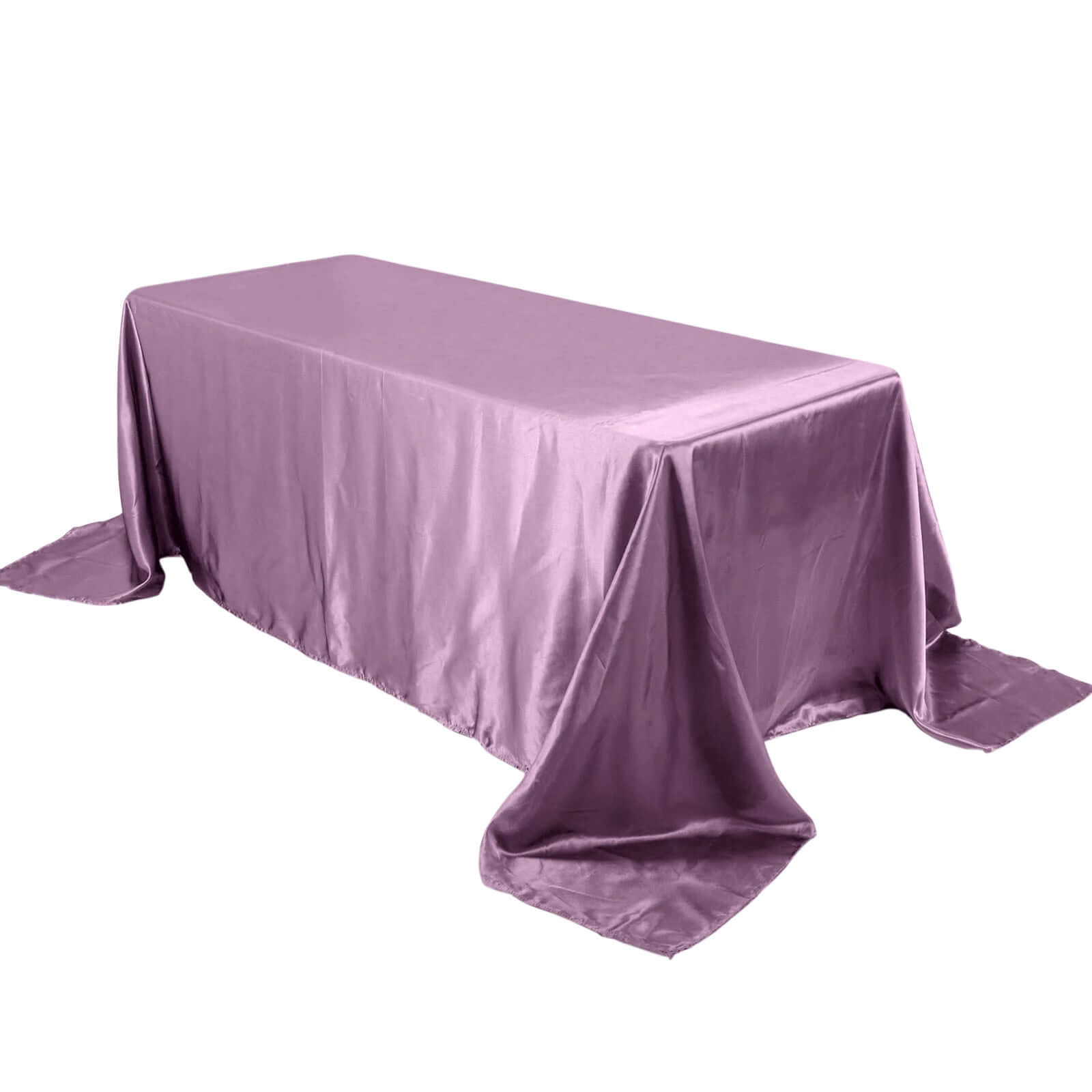 Satin Rectangular 90"x132" Tablecloth Violet Amethyst - Seamless Table Cover - Bell Racket Store